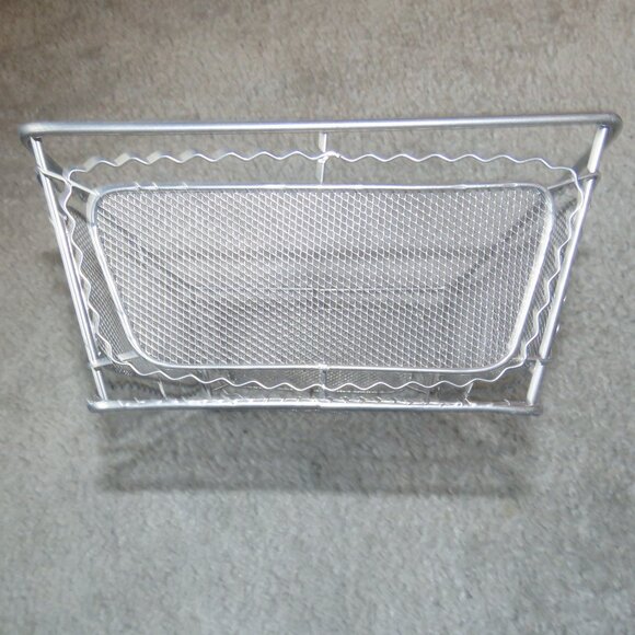 Silvertone Wire Mesh Decorative Rectangle Basket - Picture 6 of 16
